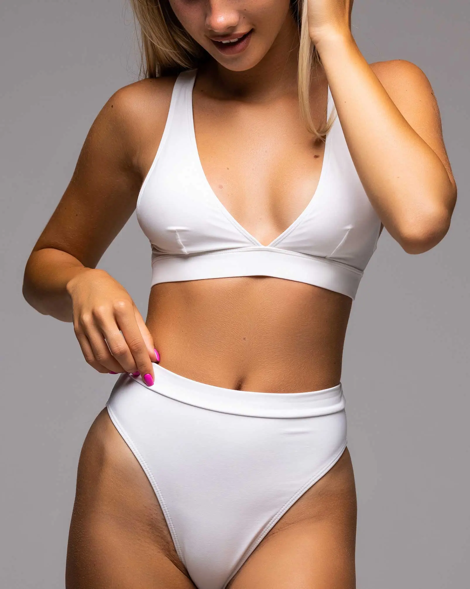 Woman wearing white bikini